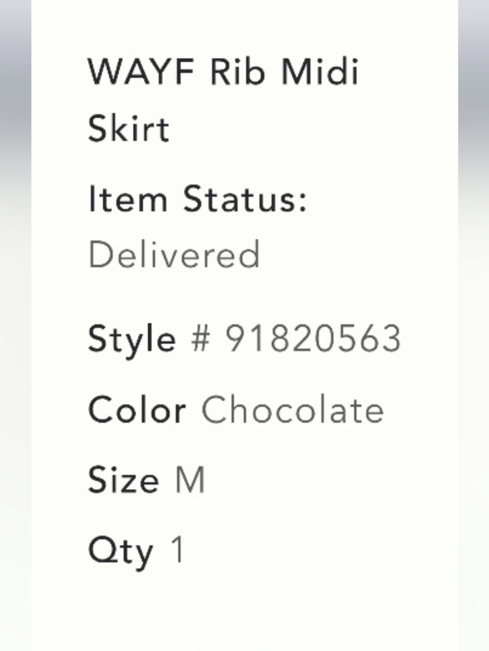 NWT Anthropologie WAYF Ribbed Knit Midi Skirt in Dark Brown Sz MED - Picture 8 of 8